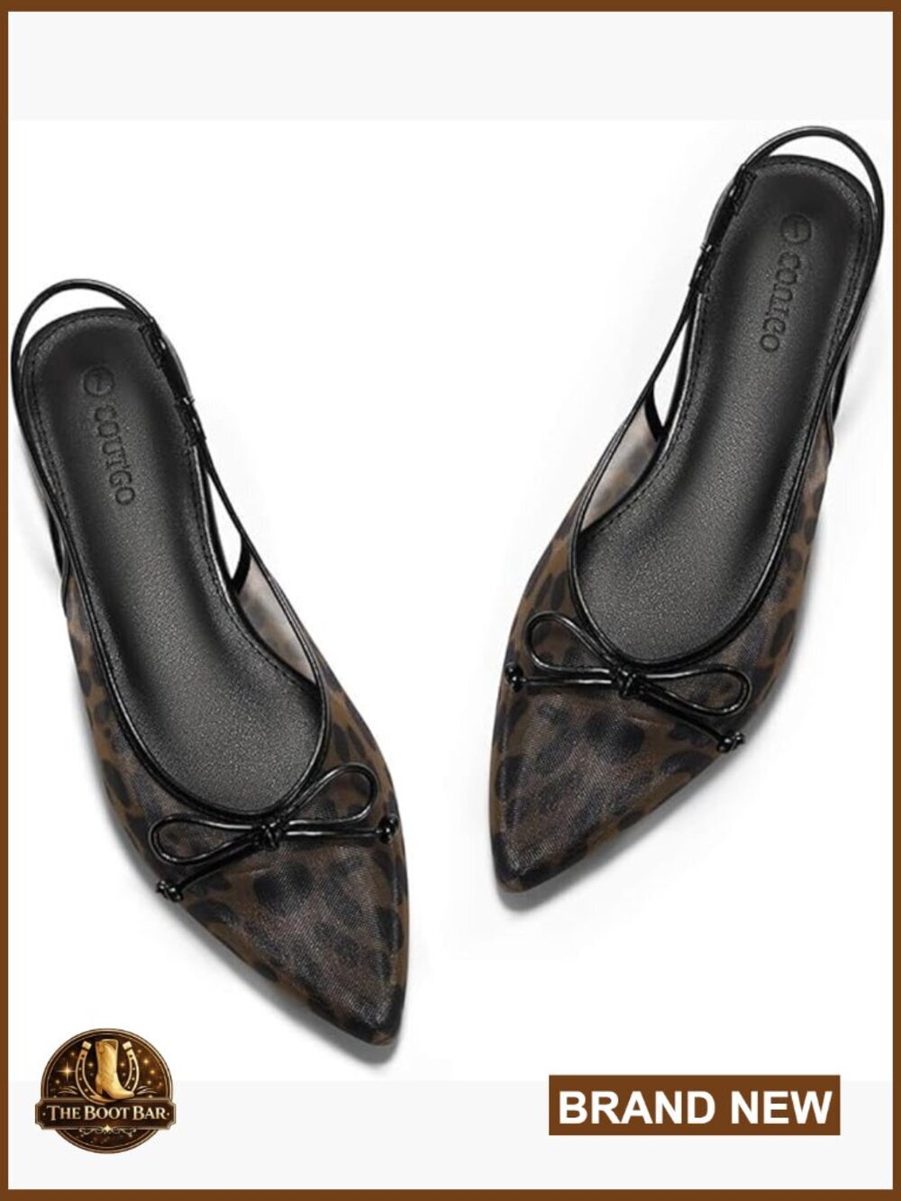 Pointed Toe Slingback Ballet Flats Mesh Fabric Bow Detail Flat Heel